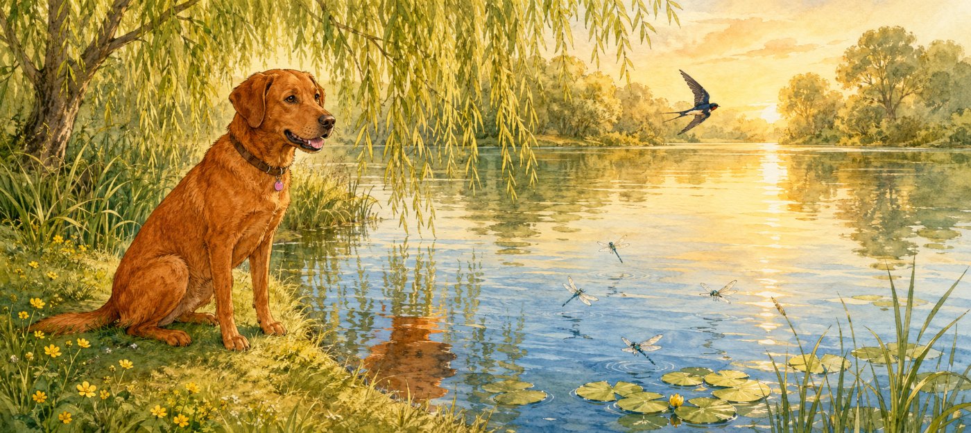Sunset by the willows